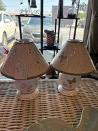 Vintage Lenox Butterfly Candle Lamp Set