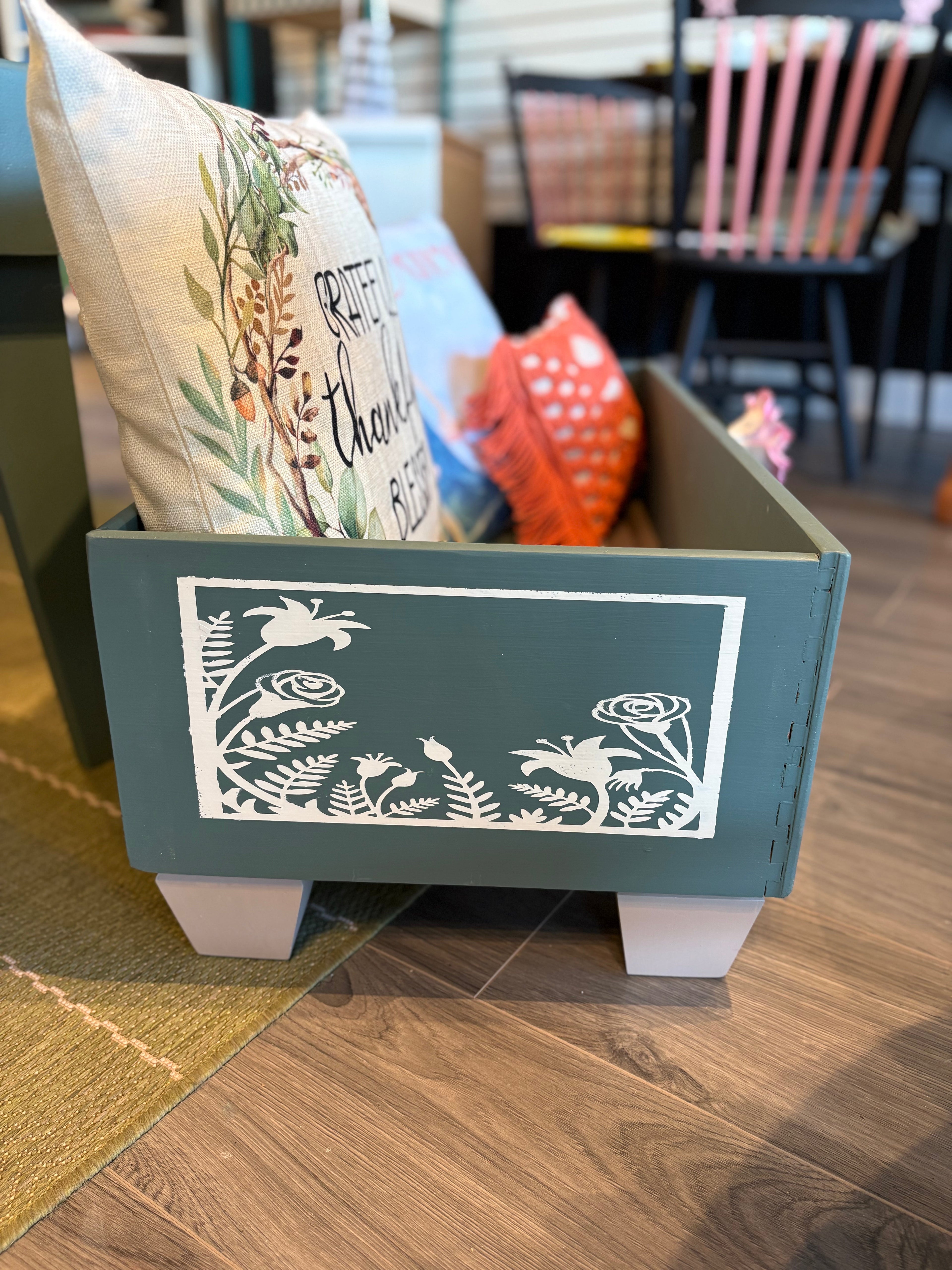 Coastal Catch-All" Drawer – Upcycled Blanket & Pillow Storage